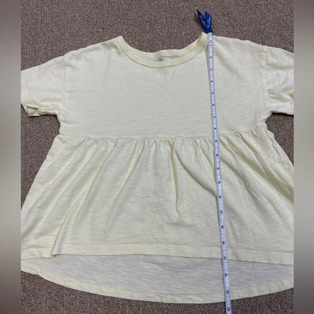 Gap Kids: Girls Yellow Peplum Cotton Short Sleeve T-Shirt, Size M
